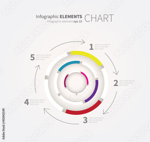 circle labyrint infographics / vector cycling chart, diagram graph for business presentation, concept, 5 options or 15 steps