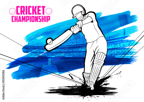 Batsman playing cricket championship