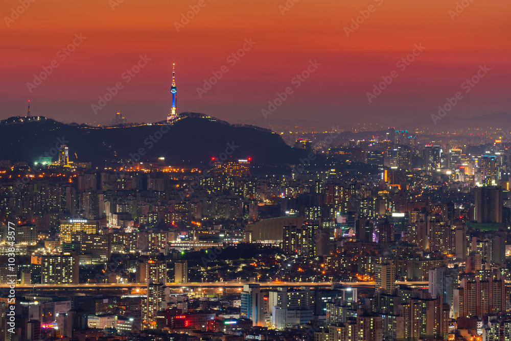 Obraz premium Seoul City Skyline, The best view of South Korea
