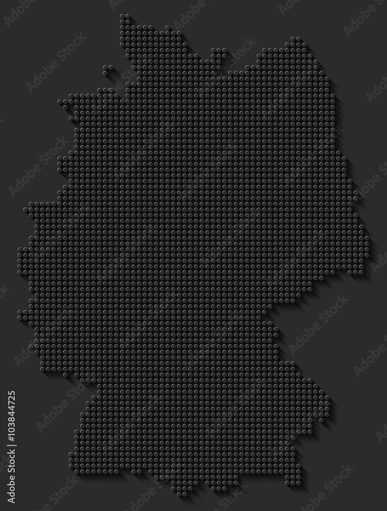 Deutschlandkarte aus Punkten / Kreisen | Schatten