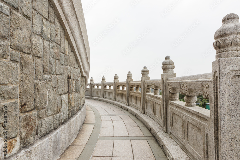Stone walkway around big buddha hong kong