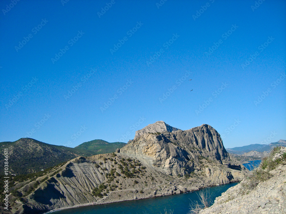 Crimean mountains and the black sea