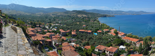  Hotels and seafront of the popular holiday detination of Molyvos .