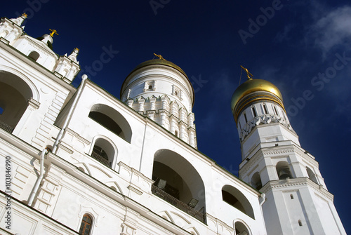 Ivan Great Bell tower of Moscow Kremlin. Color photo.