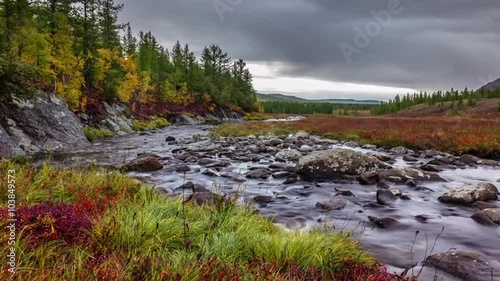 russia salekhard fall season rainy sky lake panorama 4k time lapse photo