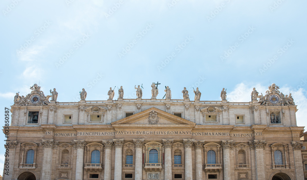 Saint Peters Basilica Roof line with Copy Space