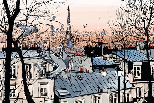 Plakat Montmartre w Paryżu
