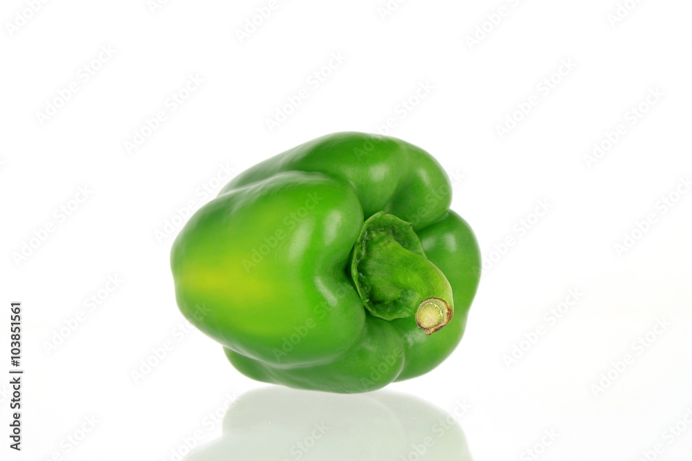green bell pepper isolated on white background green bell pepper isolated on white background