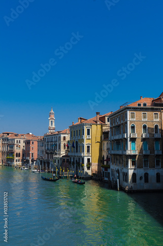 view of a Venetian canal, the antique district of Venice with to