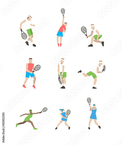 Professional tennis players on the tennis court. Strokes with a