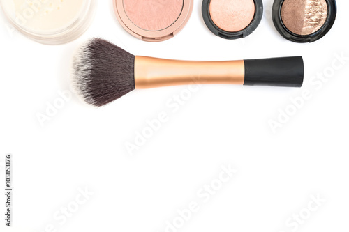 Women cosmetic and make up on white background