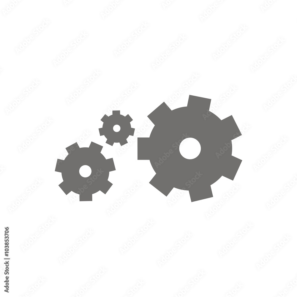 Icono aislado de engranaje. Símbolo de configuración o ajustes Icono aislado de engranaje. Símbolo de configuración o ajustes
