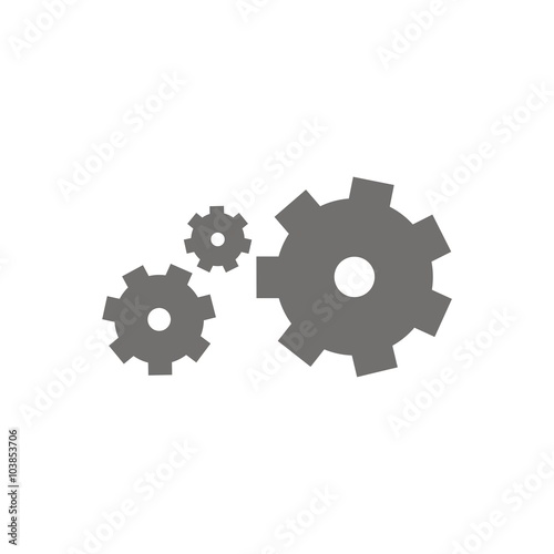 Icono aislado de engranaje. Símbolo de configuración o ajustes