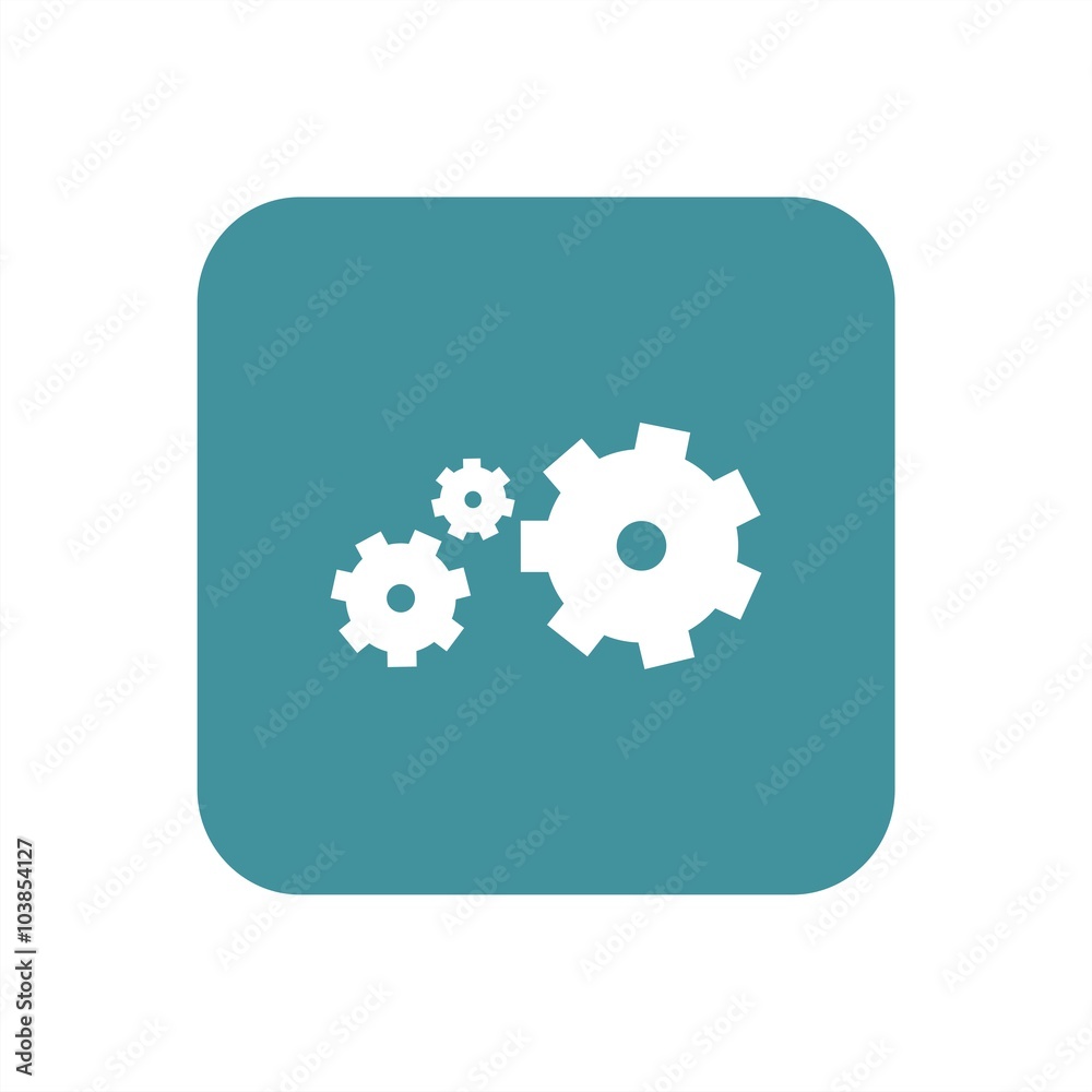 Icono de engranaje. Símbolo de configuración o ajustes en fondo verde Icono de engranaje. Símbolo de configuración o ajustes en fondo verde