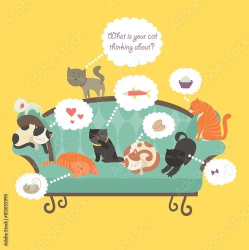 Funny cats with Speech Bubble