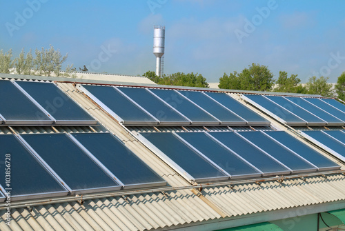 Solar system on the roof photo