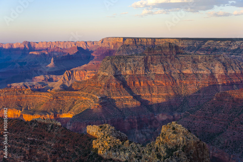 colorful Sunset at Grand Canyon seen from Mathers Point © travelview