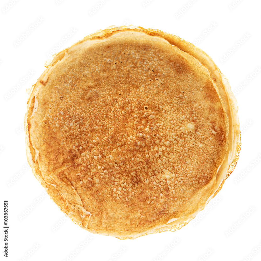 blinis or crepes in a stack isolated on white background blinis or crepes in a stack isolated on white background