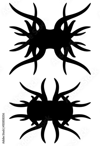Black ornaments. Tattoos. Isolated