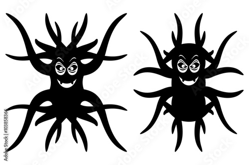 Cute strange creatures. Isolated