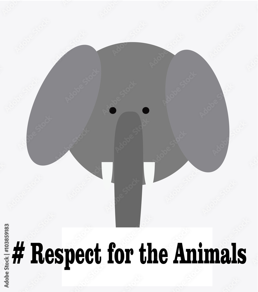 Fototapeta premium respect for the animals head in white color background