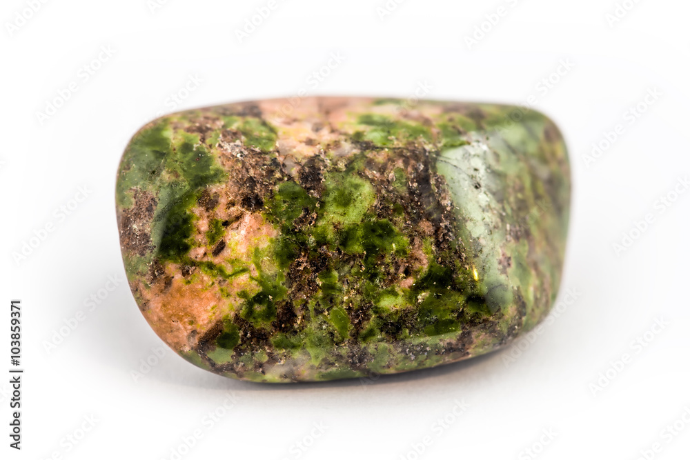 Unakite (polished, isolated) Unakite (polished, isolated)
