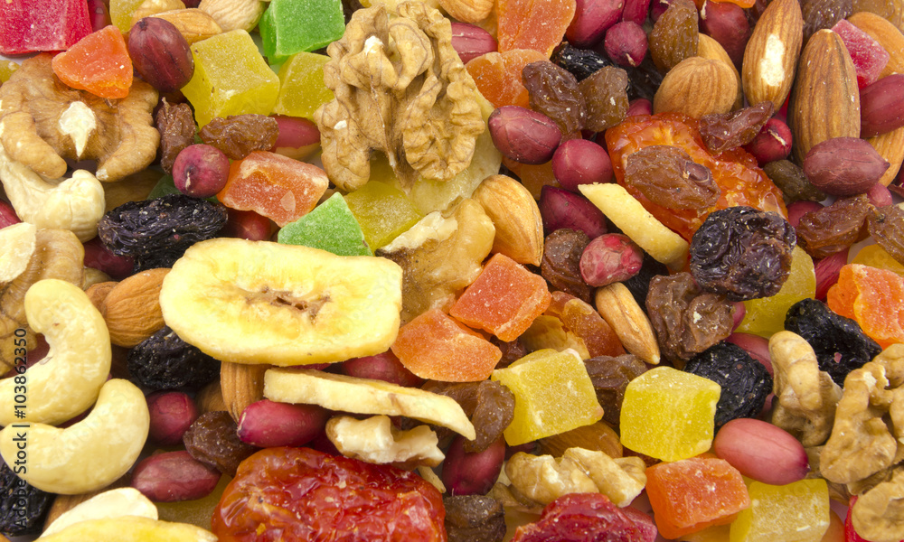 Background of dried fruits Background of dried fruits
