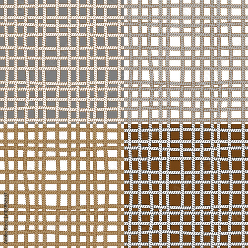 Set of seamless patterns with ropes
