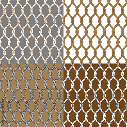 Set of seamless patterns with ropes