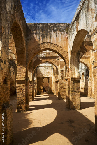 Morocco. Rabat. Ruins of the Merinid Mausoleum at Chellah  Sanctuary of Abu Youssef 