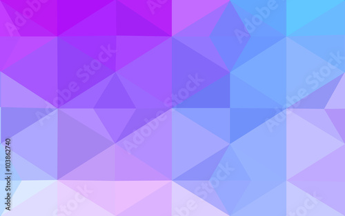 Multicolor pink, blue polygonal design pattern, which consist of triangles and gradient in origami style.
