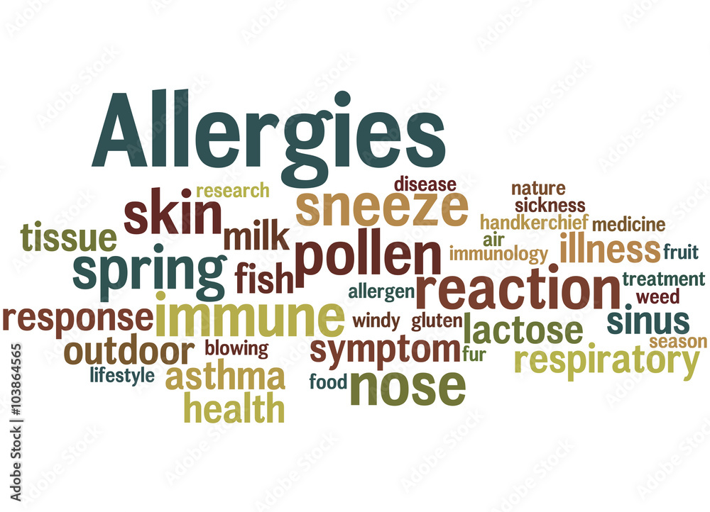 Allergies, word cloud concept 7