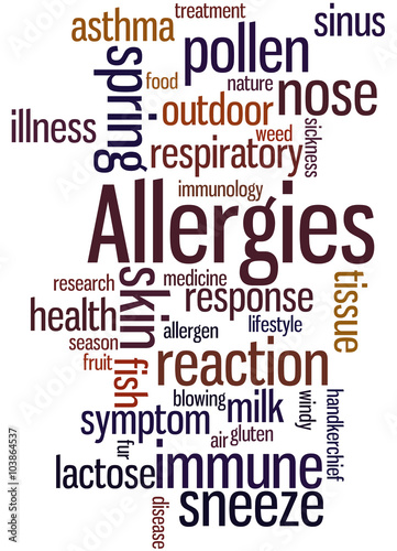 Allergies, word cloud concept 3