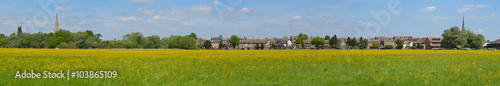 Fotografia, Obraz Hemmingford water meadow and the market town of St Ives Cambridgeshire