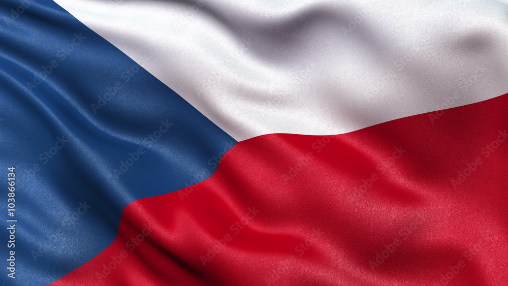 Realistic flag of Czech Republic waving in the wind. Seamless loop with highly detailed fabric texture. Realistic flag of Czech Republic waving in the wind. Seamless loop with highly detailed fabric texture.