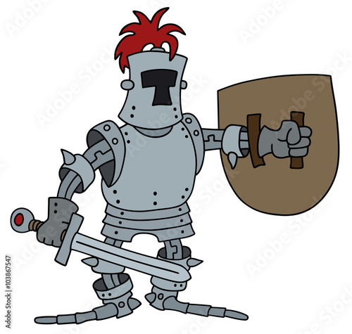 Funny knight / Hand drawing, vector illustration