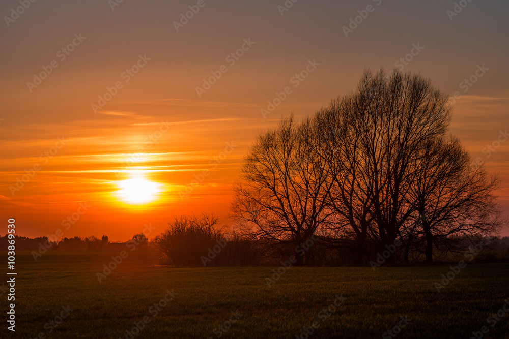 Sonnenuntergang bei Börnicke in der Barnimer Feldmark Sonnenuntergang bei Börnicke in der Barnimer Feldmark