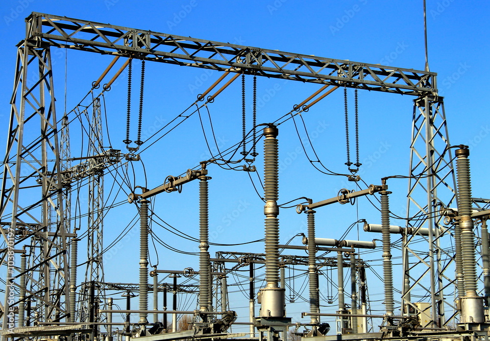 Electrical substation , power converter at the factory. Electrical substation , power converter at the factory.