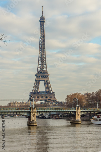 Eiffel Tower (La Tour Eiffel) in Paris, France. © dbrnjhrj
