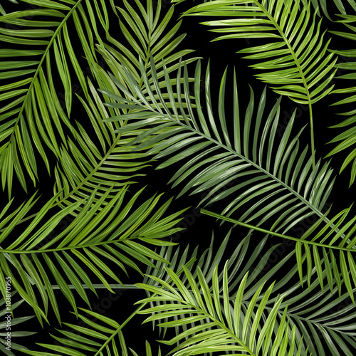 Seamless Tropical Palm Leaves Background - for design  scrapbook