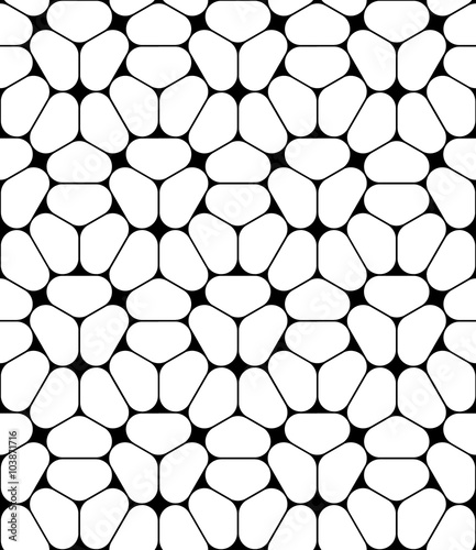 Vector modern seamless geometry pattern hexagon, black and white abstract geometric background, pillow print, monochrome retro texture, hipster fashion design