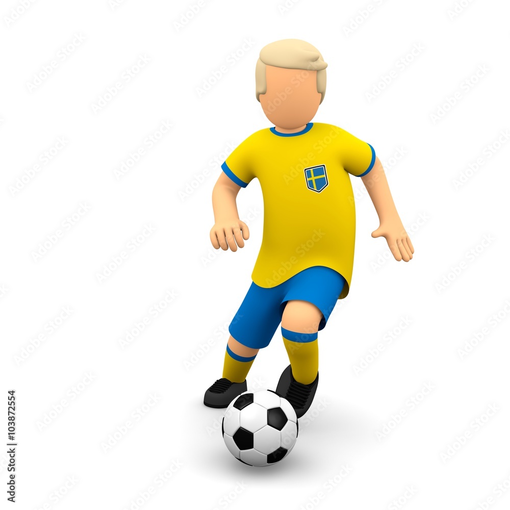 Schwedische Fußballer passt den Ball