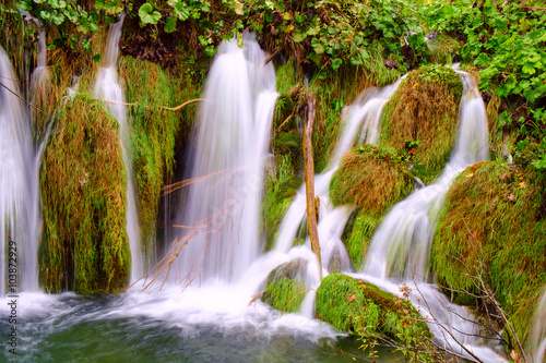 Waterfall the Plitvice Lakes