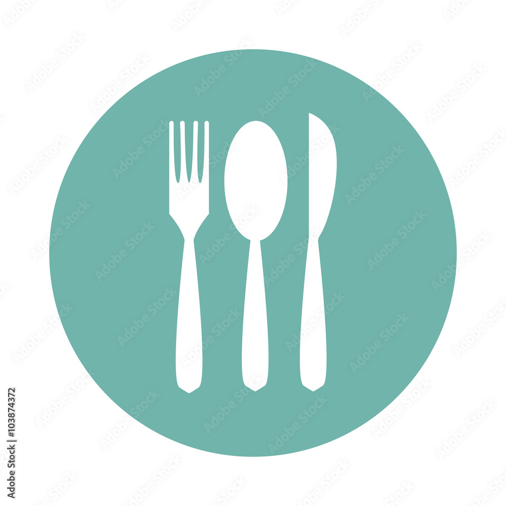 Fork, spoon and knife icon Fork, spoon and knife icon
