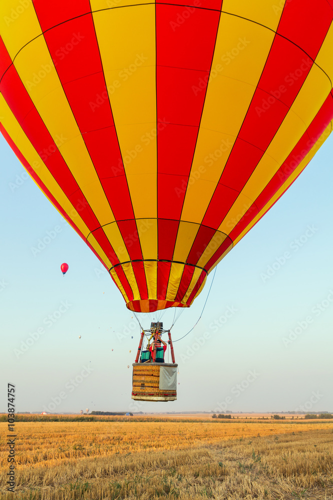 Naklejka premium Colorful hot air balloon early in the morning