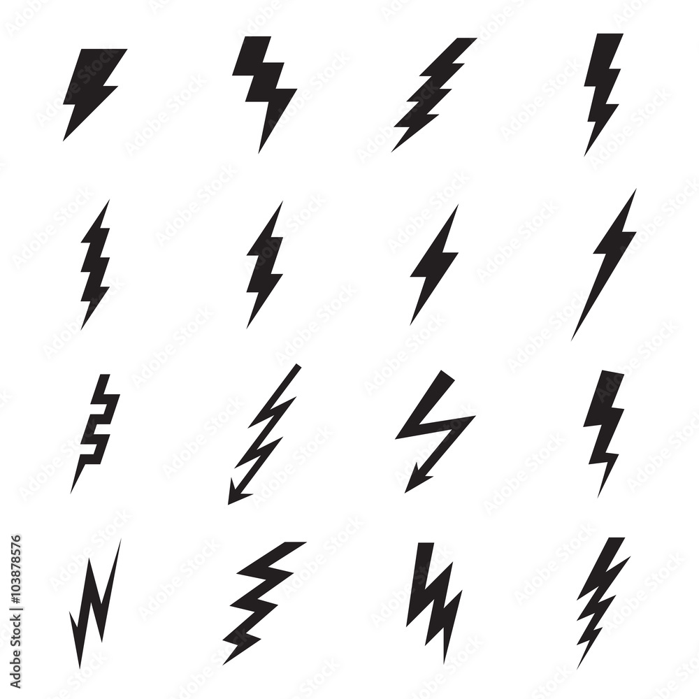 Lightning bolt icon. Vector illustration