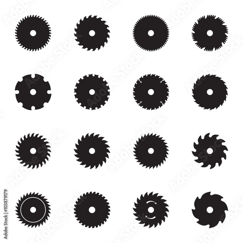 Circular saw blade icons. Vector illustration