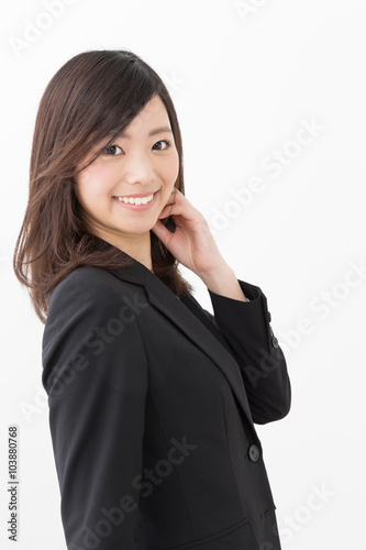 portrait of asian businesswoman isolated on white background