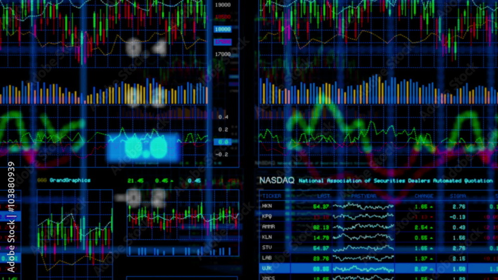 Finance Stock 3D Data Charts Loop Finance Stock 3D Data Charts Loop
