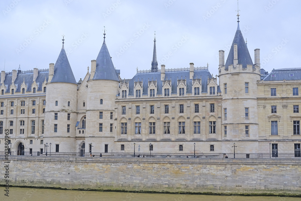 Paris, France, February 9, 2016: river Sena in Paris, France Paris, France, February 9, 2016: river Sena in Paris, France